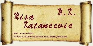Miša Katančević vizit kartica